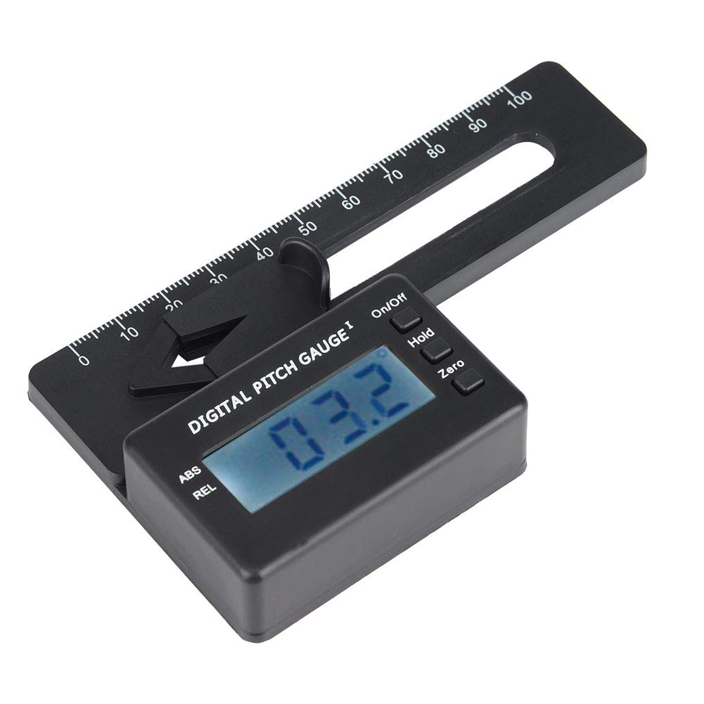 Alomejor Strumento di misurazione Digitale LCD - Pitch elettronico con Tenuta Automatica per Lame Elicottero - Mini Leggero ad Alta precisione - Ideale per modellismo RC e Manutenzione Professionale