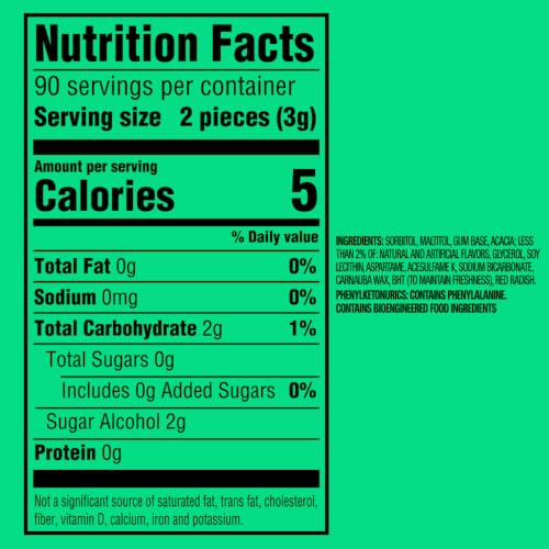 Image of ORBIT Bubblemint Sugar Free Chewing Gum, Value Bulk Pack, 180 Piece Bag