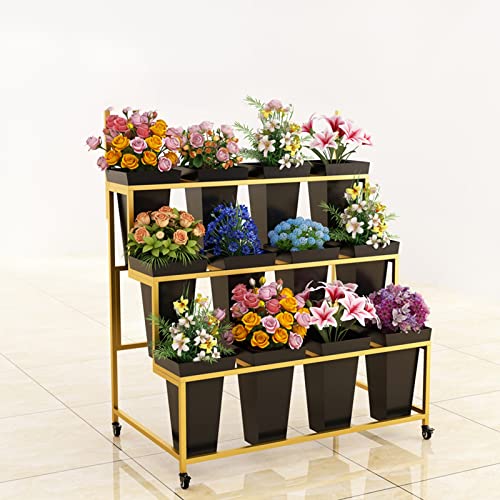 Présentoir à fleurs robuste à 3 niveaux pour présentation de plantes sans effort - 2