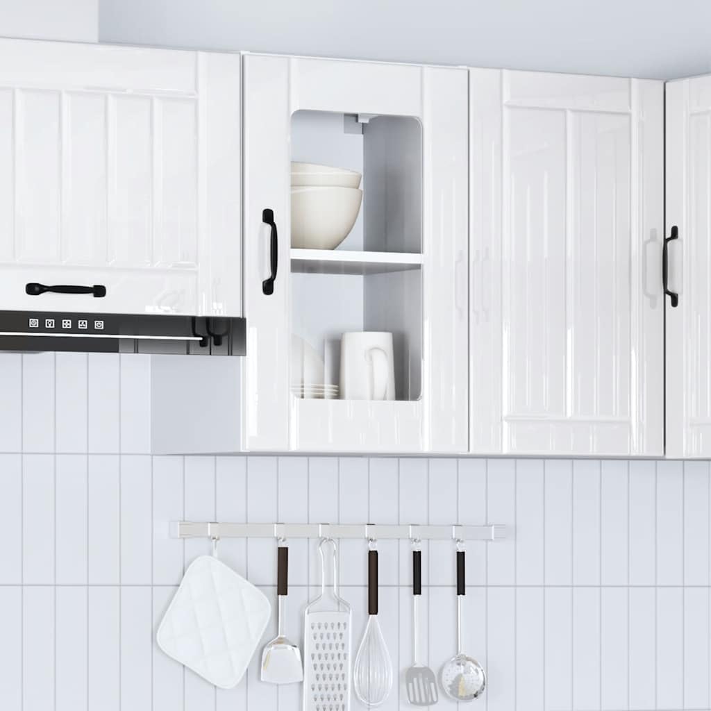 Genérico Armario Pared para Cocina Puerta Cristal Lucca Blanco Brillante,Mobiliario,Armarios y Almacenamiento,Armarios de Cocina,853769