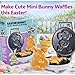 Easter Bunny Mini Waffle Maker- Make Holiday Breakfast Special for Kids & Adults w Cute Animal Waffles or Pancakes- Individual 4 Inch Waffler Iron, Fun Basket Stuffer, Egg Hunt Gift, Frost or Decorate