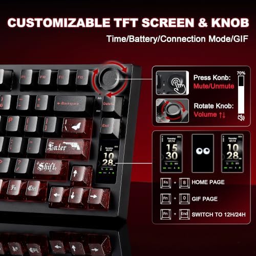 YUNZII IF75 QMK VIA 무선 기계식 키보드(블랙, 캔디 스위치) — 사진 5