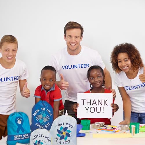 Fun Express - Large Nylon Drawstring Bags - Child Abuse Awareness - 14" x 18" - 12 Pack - Totes & Novelty Backpacks - Apparel Accessories2