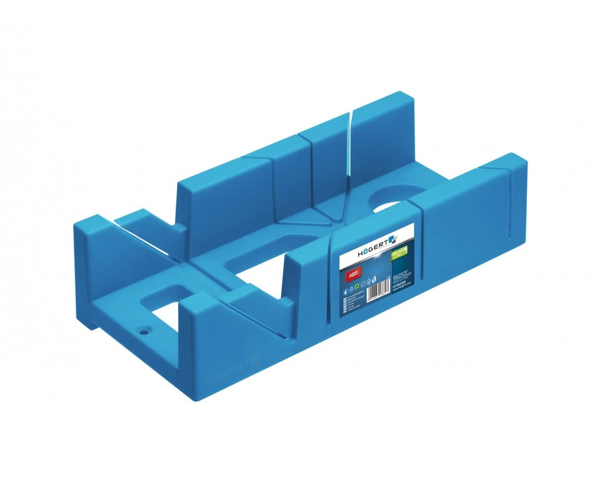 Högert Technik Mitre Box ABS 300mm for Precise Angle Cutting, 45° 90° 135° Saw Guide