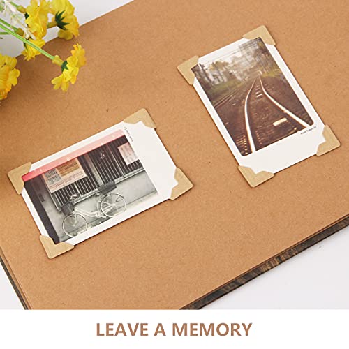 GOONAVI 15 Sheets 360 Pcs Photo Corners Mounting Self Adhesive for DIY Photo Album Journal Cowhide