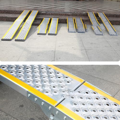 Rampa Umbral de Aluminio, Rampa de Entrada de 39" para Silla de Ruedas y Autos, Superficie Antideslizante Ligera para Puerta, Escalón, Garaje y Bordillo miniatura 3