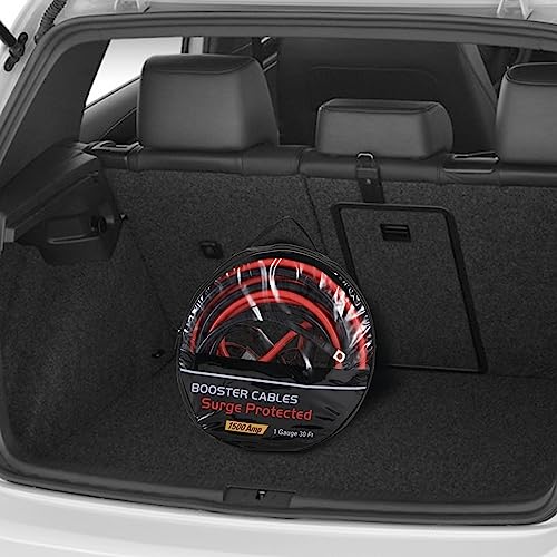 FIERYRED 1 Gauge 30 FT Quick Connect Jumper Cables, 1500A Heavy Duty Booster Cables with Travel Bag， Battery Jumper Cable for Truck, Diesel Trucks, SUV and Car - Thumbnail 7