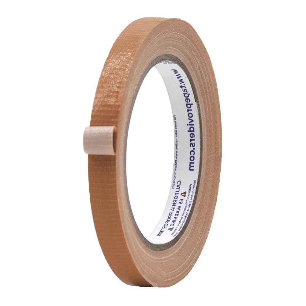 MAT Duct Tape Tan (Beige) Industrial Grade, 1/2 inch x 60 ft. Waterproof, UV Resistant for Crafts, Home Improvement, Repairs, & Projects