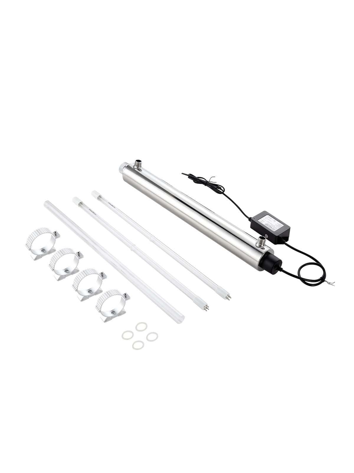 VEVOR Purificatore d'Acqua UV, 25 W 22,7 L/min Filtro Purificatore d'Acqua Ultravioletto Versatile 220 V con Alloggiamento in Acciaio Inox, per Tutta Casa con Manicotto al Quarzo, per Bere, Pulizia