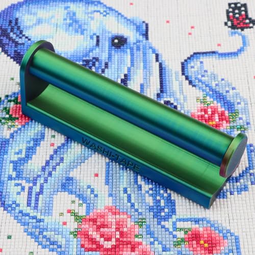 Image of Diamond Art Accessories Tape Dispenser, Diamond Painting Accessories Single Roll Metal Tape Holder for Diamond Art Projects, Office & School Supplies Storage, Iridescent Green