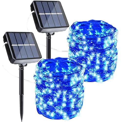 Joomer Solar Fairy Lights, 2-Pack Total 80FT 240LED String Lights, Blue