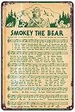 Vintage Metal Tin Signs - Smokey The Bear Music Score Plaque Wall Art Poster Decor for Home Bar Pub Cafe Club Hotel Garage 8x12 Inches