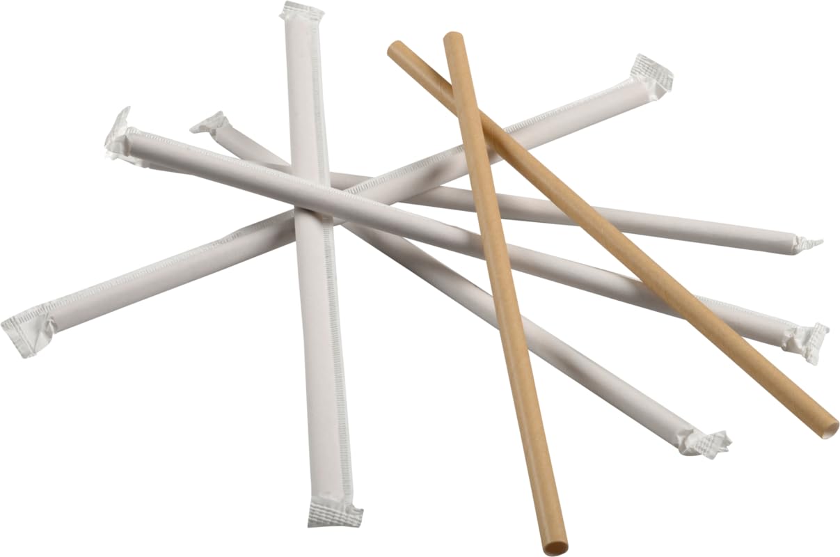 ABENA Individually Wrapped Paper Straws | Pack of 100 Drinking Straws | 24cm Paper Straws Drinking that Can Be Used As Smoothie Straws, Milkshake Straws, Cocktail Straws & More.