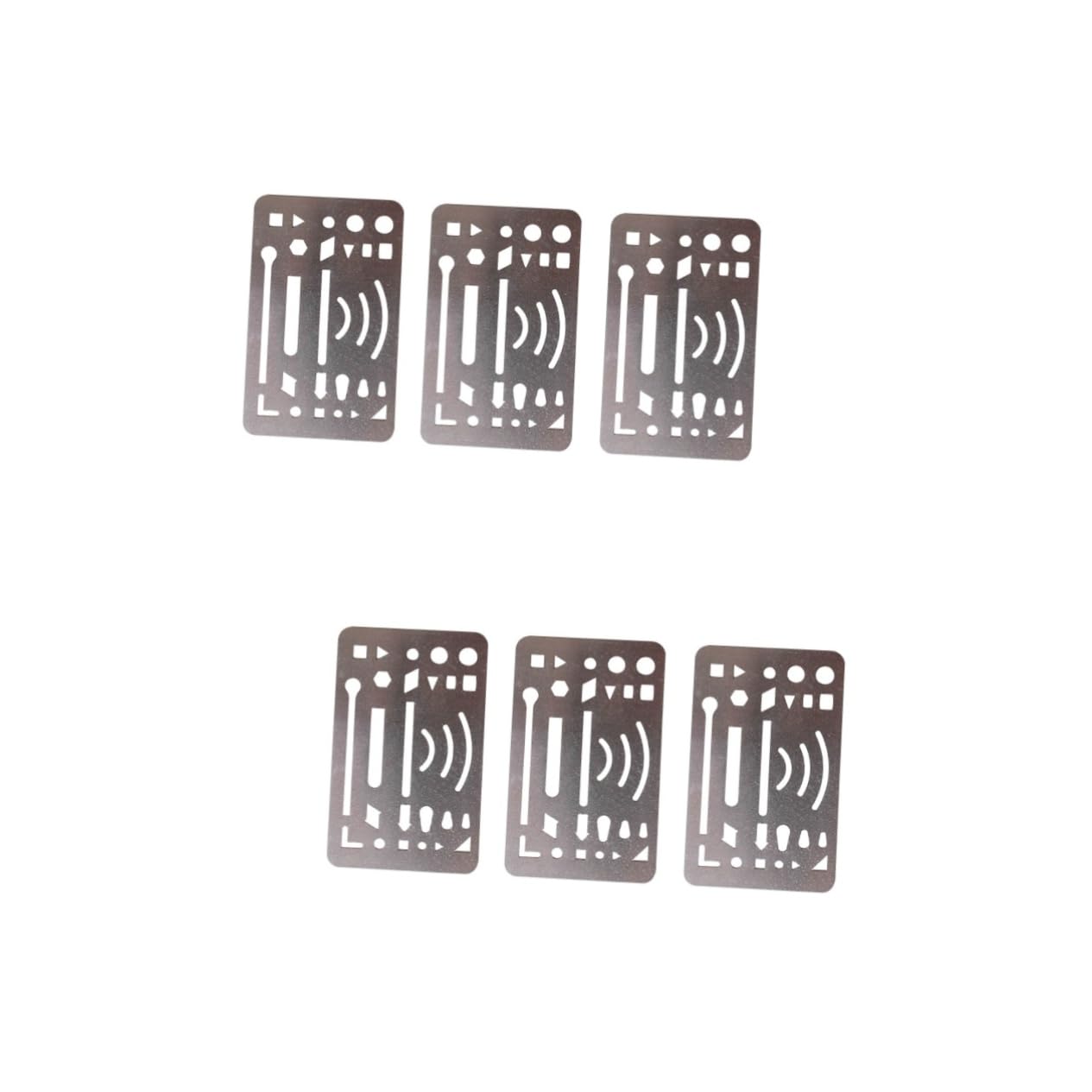 GRIRIW 2sets Stainless Steel Letter Shield Erasing Shield for Drawing Precision Erasing Tool 3pcs*2