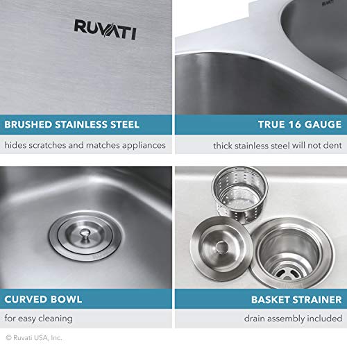 Ruvati 30-Inch Undermount 16 Gauge Stainless Steel Kitchen Sink Single Bowl - Rvm4250 #TOP3