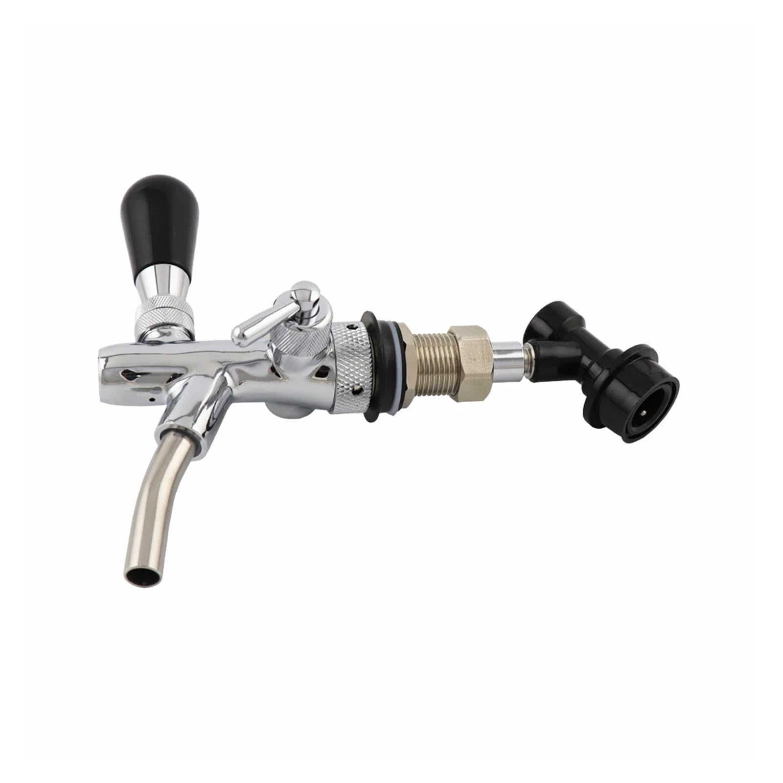 Rubinetto for birra cromato regolabile con connettore a sfera for la produzione casalinga di birra - Rubinetto for birra alla spina con controllo del flusso(Adjustable Tap)