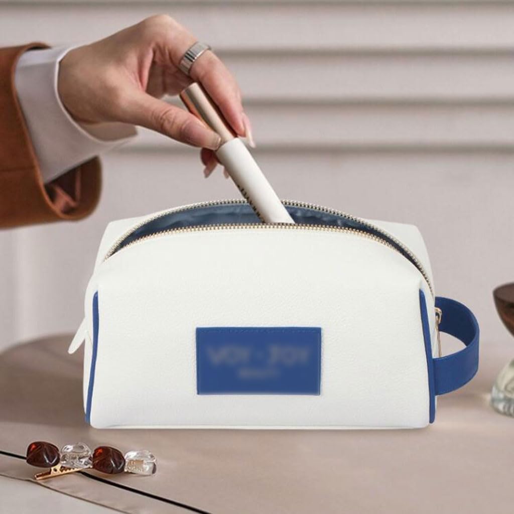 Conveniente Neceser Sencillo de Gran Capacidad, Neceser de Viaje de Cuero, Neceser portátil, Neceser de Maquillaje Práctico