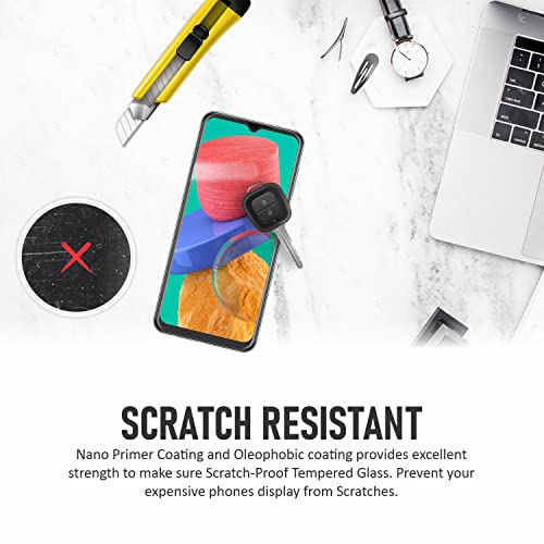 SupCares Military-Grade Gorilla Tempered Glass Screen Protector for Samsung Galaxy M33, M13, M13, A13, F13, Galaxy A23 and Galaxy F23 (6.6 Inch) With Installation Kit | Edge to Edge Coverage | Black 5 51Hk9zTDjQL
