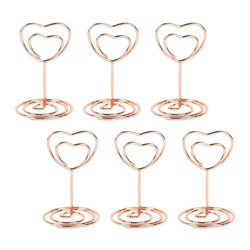 Table Number Holders 10 pcs Metal Place Card Holders Photo Clip Stands Wedding Table Number Name Sign Stand for Wedding Birthday Party Home Decoration for Wedding Party Graduation (Color : Rose Gold