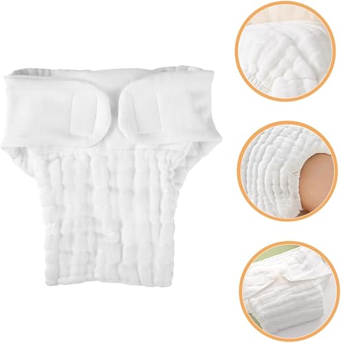 Miniatura 7 de 5Pcs Reusable Baby Cloth Diapers Washable Cotton Nappy Inserts Absorbent and Breathable for Infants Size M for Everyday Use