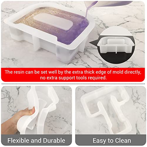 Gartful 7 Inch Large Letter Molds for Resin, 3D T Capital Alphabet Epoxy Resin Mold, A to Z Thick Resin Letter Molds for Making Letters, Word Sign Art, DIY Crafts, Making Cake, Party Home Decor by Gartful - Image 3