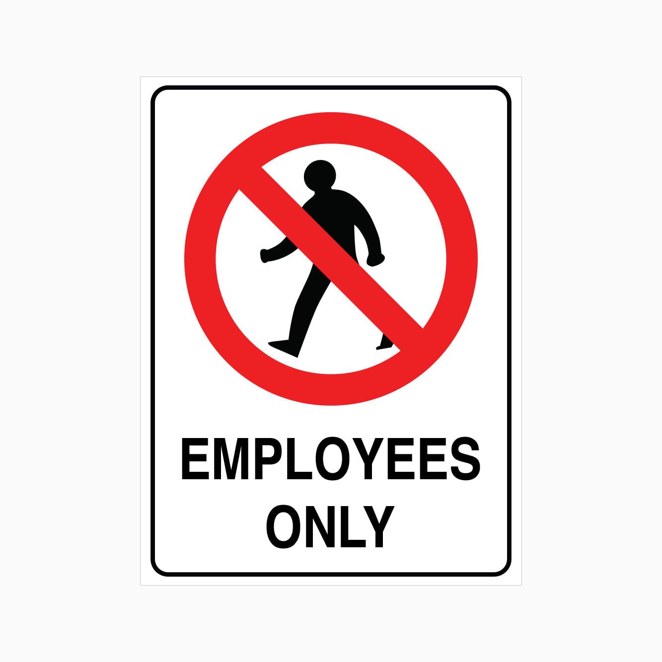 EMPLOYEES ONLY Workplace Sign, 12x8 Inch Metal Tin Sign, Access Restriction Plaque for Company Internal Areas