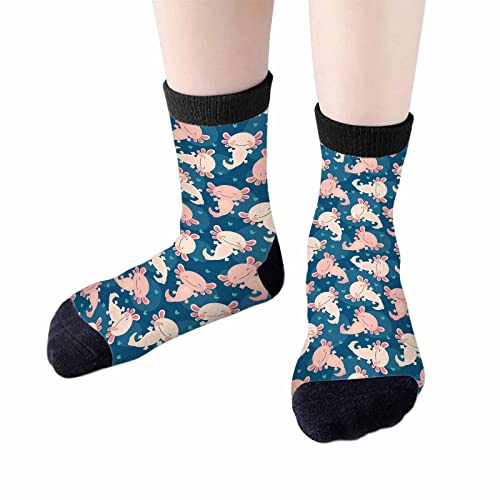 Image of Crew Socks for Woman Size 6-8 Tropical Wildlife Bright Teal Girls Socks