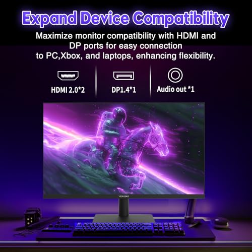 Image of Viewedge 23.8-inch Gaming Monitor FHD (1920 x 1080) 240Hz, VA Panel, Adaptive-Sync, 1ms Response Time, 75x75mm Wall Mount, HDMI & DisplayPort
