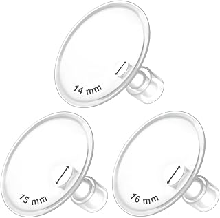 Maymom MyFit Flanges Crater Goldie Pack 14 15 16 mm Compatible with Medela Breast Pumps and Maymom Wide Base and Narrow Base Connectors