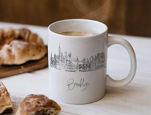 Vista 296 de TJ Originals - Taza de café Boston Massachusetts, regalo de taza de café de recuerdo de viaje turístico, taza de cerámica Skyline de 11 oz, taza