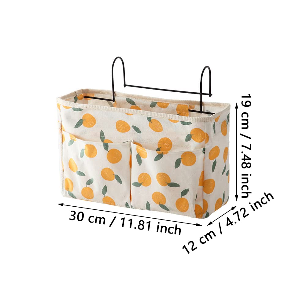 2 Pièces Organisateur de Chevet et Sac de Rangement Lit, Pratique Organisateur de Chevet pour Livres, Téléphones Portables, Verres et Collations Près du Lit