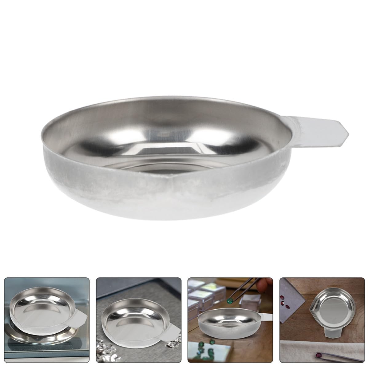 MAGICLULU Vassoio in Acciaio Inox per Bilancia Elettronica per Misurazione Stabile di Piccoli Oggetti e Accessorio per Uso Professionale in Gioielleria