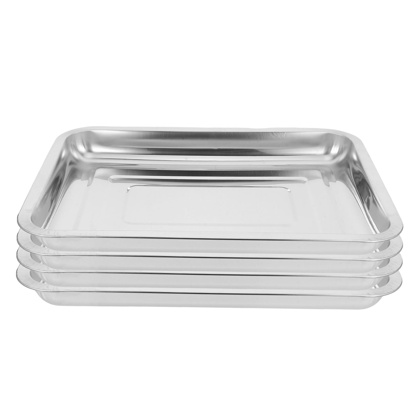 Vassoio per Germinazione Semi in Acciaio Inox, Set 4 Pezzi Argento