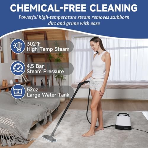 Steam Cleaner Handheld, Steamer Cleaning, Portable Steam Mop with 24 Accessories, Multipurpose Steam Cleaner for Home Cleaning, Carpet, Floor, Bathroom, Upholstery, Car, Couch, Wall, Furniture