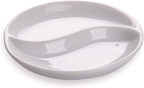 Miniatura 65 de Restaurantware -10 platos blancos pequeños cuadrados, mini platos de 3 pulgadas, para aperitivos, aptos para microondas, apto para horno, plato