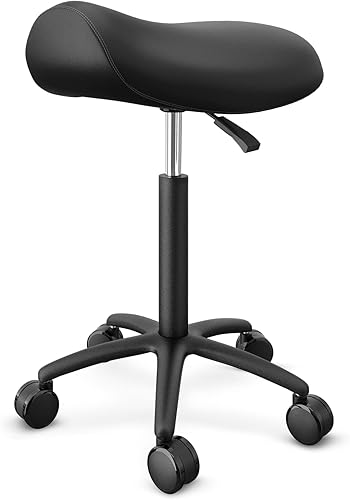 Silla de sillín Silla ergonómica con ruedas, cómoda silla de montar para salónspamasajecocina