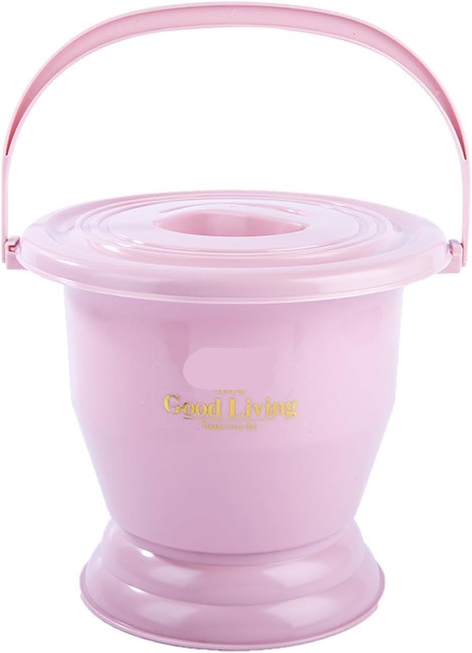 Shfohgkj Roze Chamber Pot,Urine Bucket, With Handle, Bedpan Portable Toilet Urinal Spittoon Potty Pee For Pregnant Woman Elderly Adults(,22.5Cm)