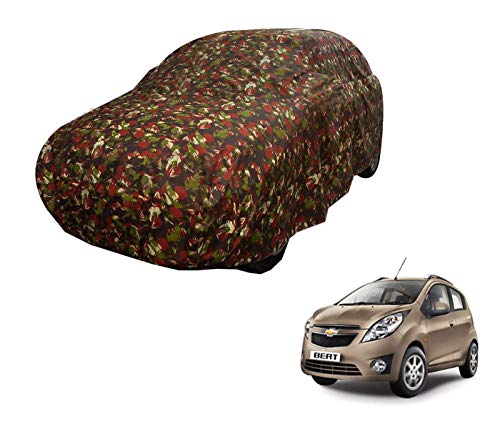 Image of Auto Hub Car Cover Compatible with Chevrolet Beat with Weather Proof, Triple Stitched, Beat Car Cover Jungle Look