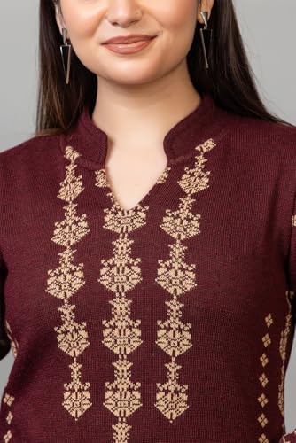 Image of ColorChakra Woolen Kurta Palazzo Set for Womens Winter wear Wool Kurti Sizes M to 4XL