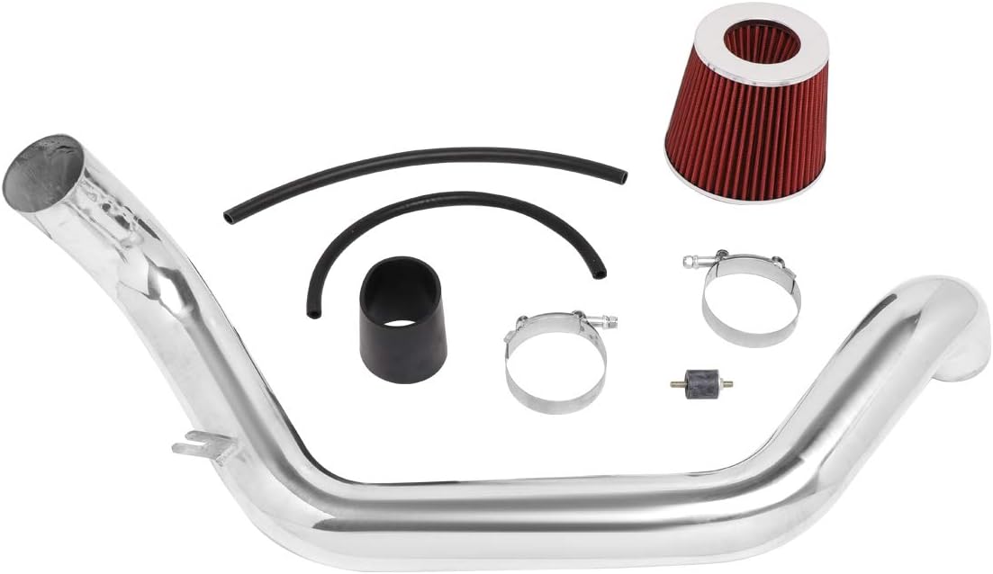 DNA Motoring ITK-0030-RD Aluminum Cold Air Intake System with Red Filter