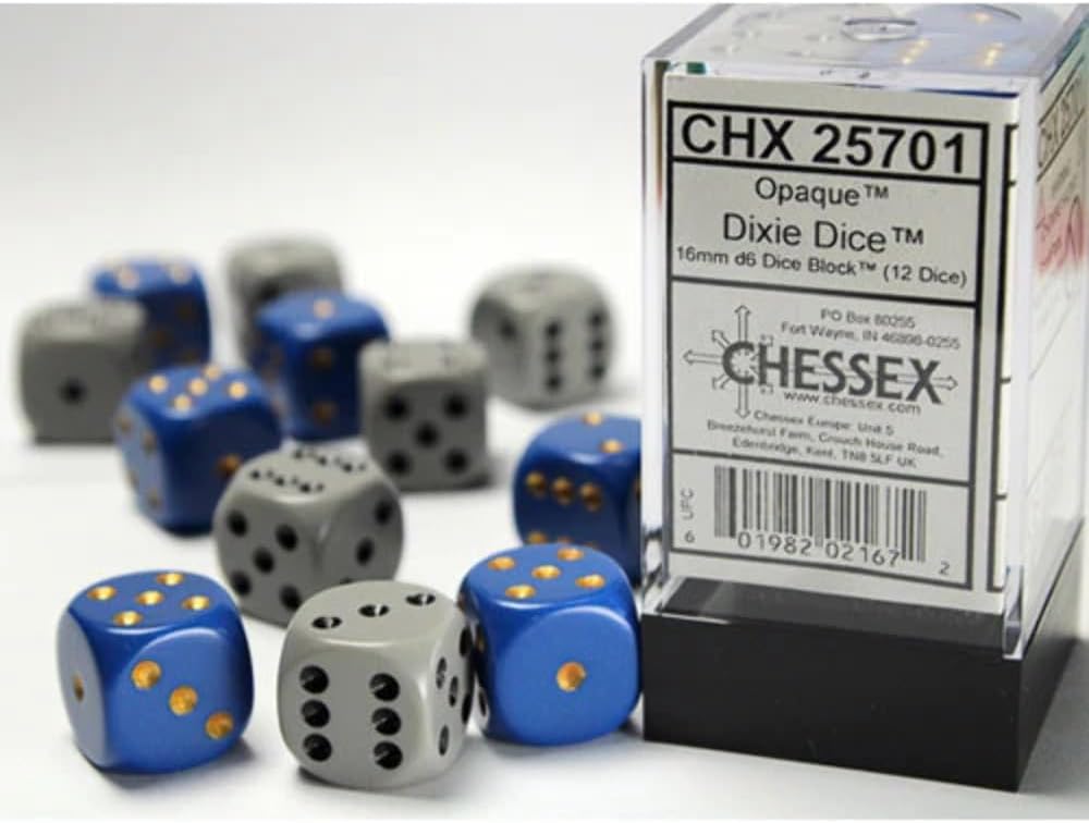 Dice Set 12d6 Opaque (16mm) 25701 Dixie