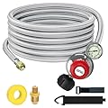 0-30 PSI High-Pressure Adjustable Propane Regulator with Gauge Universal Type 1 (QCC1) Connector for Grills, Heaters, Forges, and Outdoor Appliances (24FT)