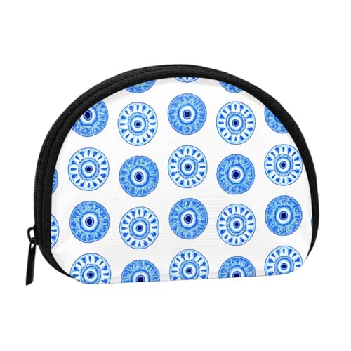 Portable Coin Purse Mandala Evil Eye Mini Zippered Money Pouch Card Holder