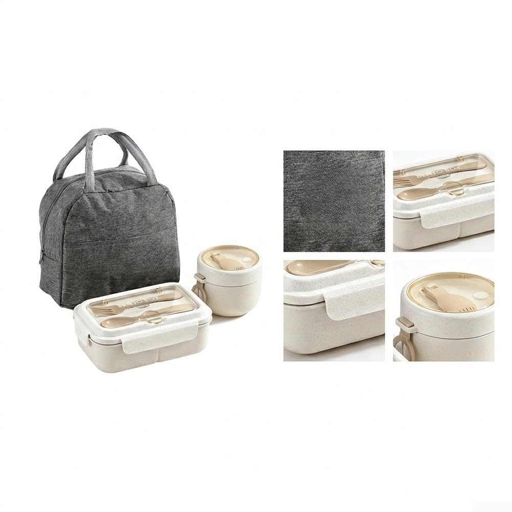 Boîte à déjeuner en acier inoxydable - 1,35 l - Anti-fuite - Avec sac