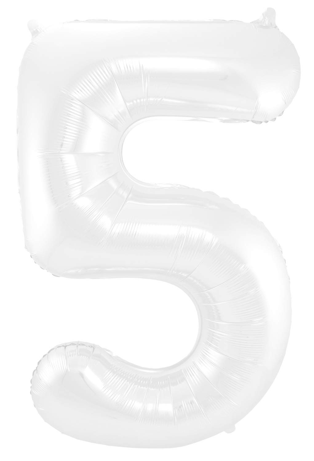 Folat - Foil Balloon Number 5 White Metallic Matt - 86 cm,65995