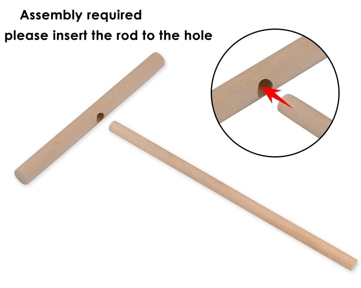 Esparcidor de crepé, paquete de 2 herramientas de madera natural en forma de T, 6.1 x 4.7 pulgadas para crepes y panqueques 2