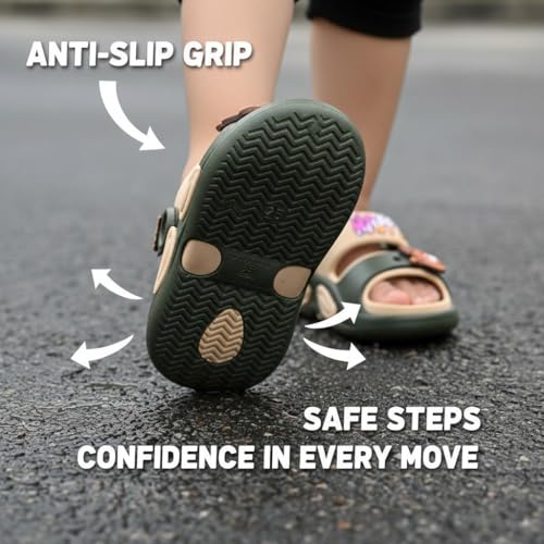Image of GLJ Kids Comfort Clogs Sandals for Boy and Girl, 1 to 14 Years, Two-Strap Design, Easy to Wear Slip On, Dust and Waterproof, 1100