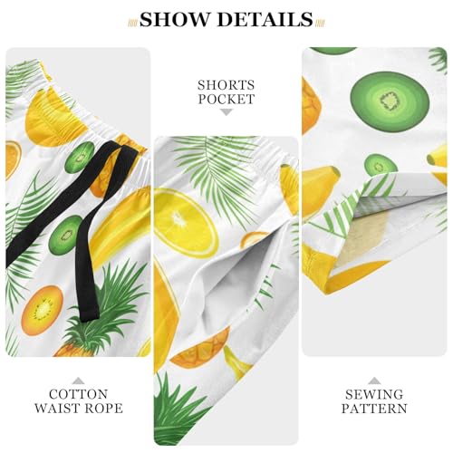 Sinestour Banana Yellow Fruits Pajama Shorts for Men Lounge Pants Pj Pants Men'S Pajama Shorts with Pockets, S-XXL4