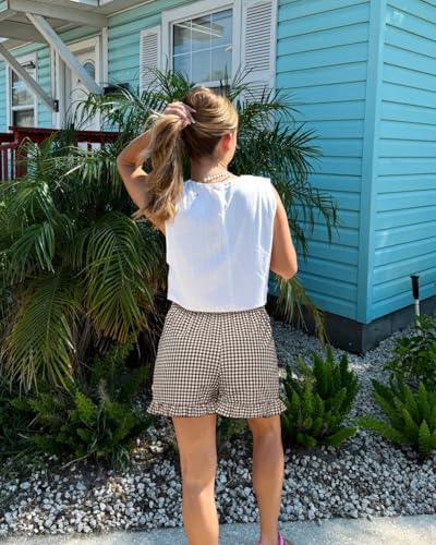 Image of Boxer Shorts for Women Pajama Gingham Shorts Casual Lounge Sleep Plaid Y2K Beach Bottoms for 2026 Summer