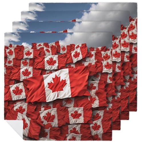 Servilletas de Tela con Bandera Canadiense 4 piezas miniatura 1